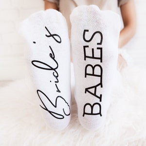 Bridesmaid Socks Wedding Socks for Bride Bridesmaid Maid of Honor Matching Bridal Party Socks Brides Babes Babe of Honor EB3452BABE image 4