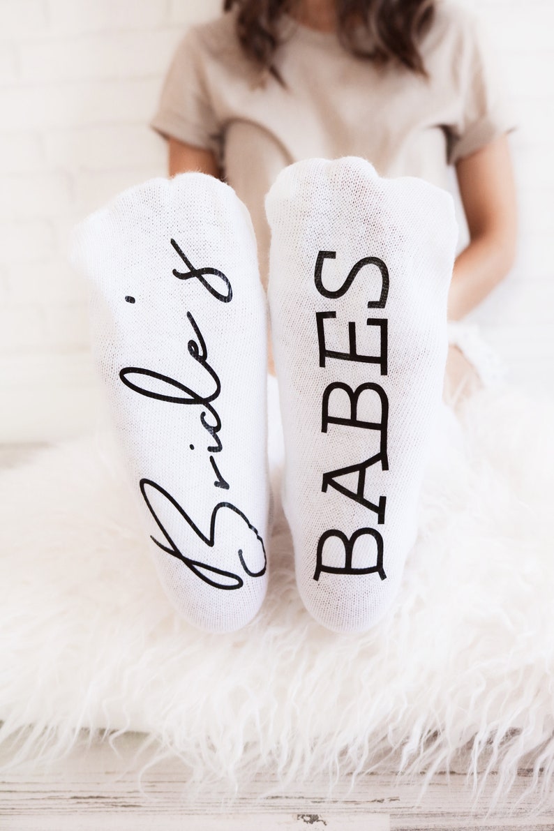 Bridesmaid Socks Wedding Socks for Bride Bridesmaid Maid of Honor Matching Bridal Party Socks Brides Babes Babe of Honor EB3452BABE image 4