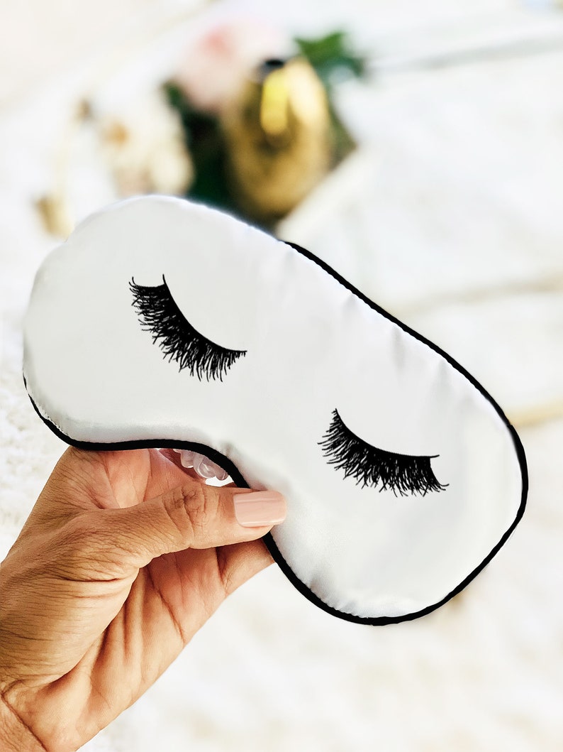 EYELASHES Sleep Mask for Women Bridesmaids Gift Slumber Party Favor Bachelorette Party Favors Cute Gifts for Friends ADJUSTABLE EB3311NT image 8