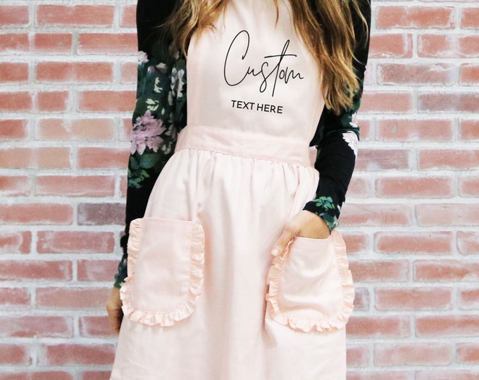 Black Ruffle Apron Dress, Cottagecore Maid Apron With Pockets