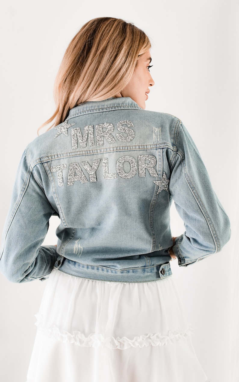 Personalized Jean Jacket Bride Denim Jacket Bride Jacket Etsy