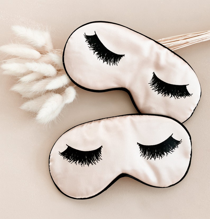 EYELASHES Sleep Mask for Women Bridesmaids Gift Slumber Party Favor Bachelorette Party Favors Cute Gifts for Friends ADJUSTABLE EB3311NT image 1