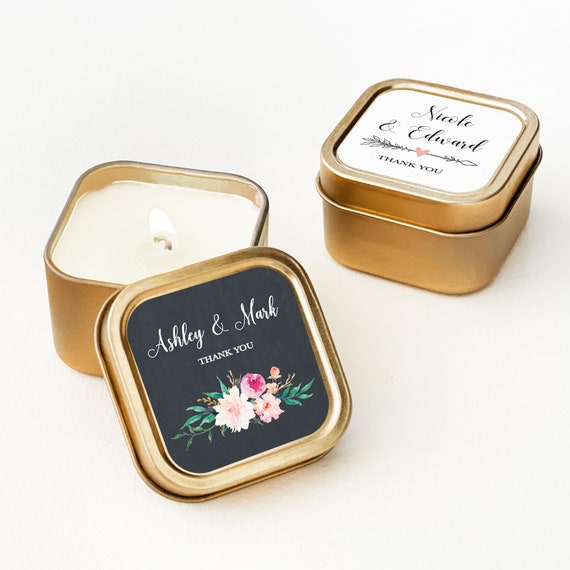Gold Wedding Favors Custom Candle Wedding Favors Personalized Etsy