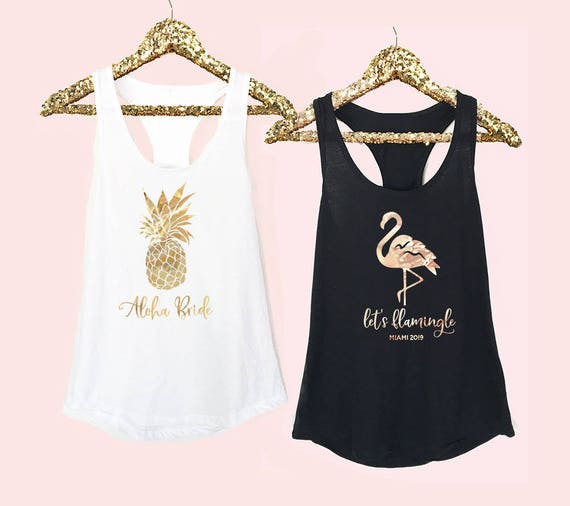Tropical Bachelorette Tank Tops Pineapple Bachelorette Tank Flamingo Bachelorette Tank Custom Bachelorette Tank Tops (EB3201TPB) Il_570xn