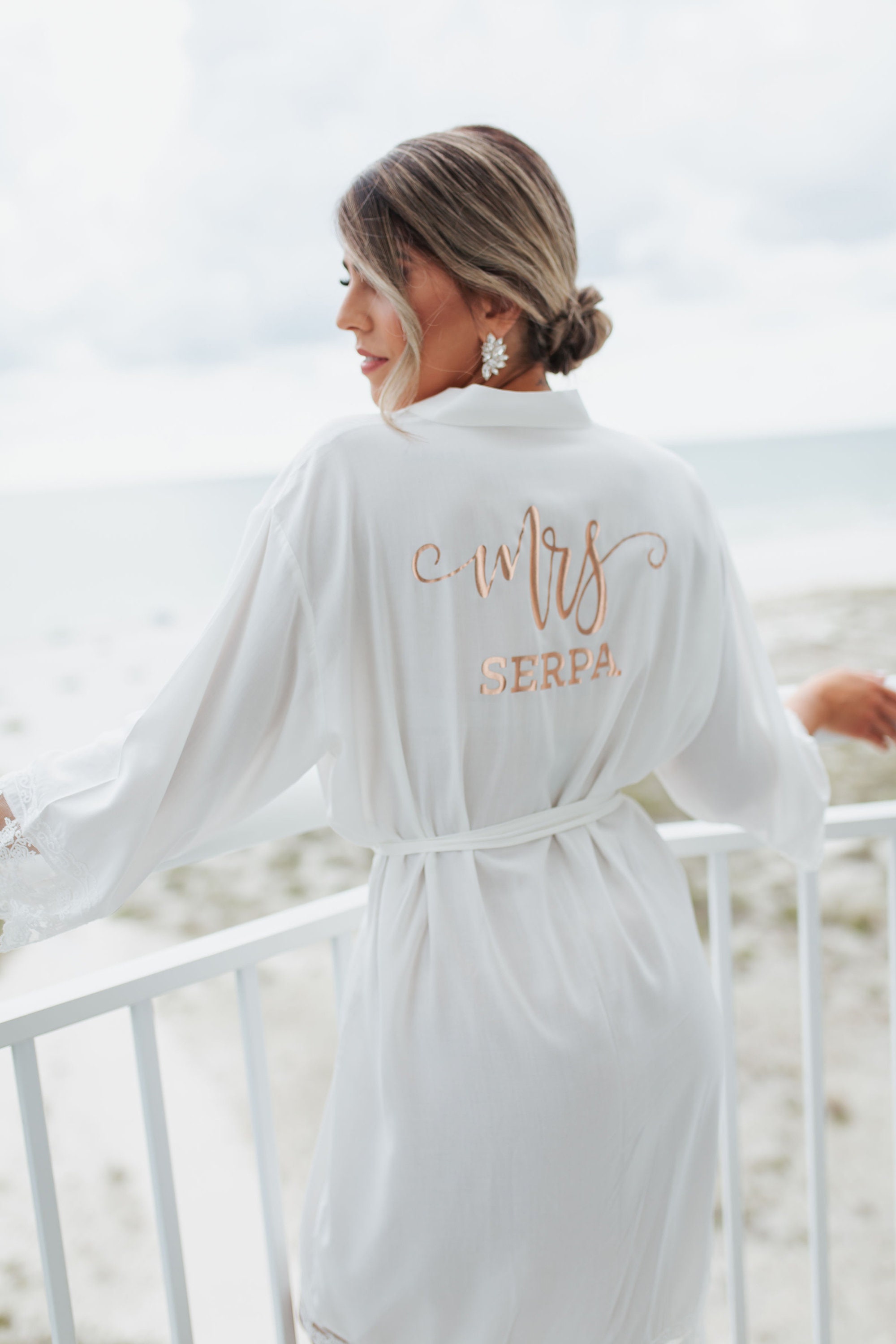 Bride Robe Personalized Bride Robe Cotton Mrs Robe Mrs Etsy