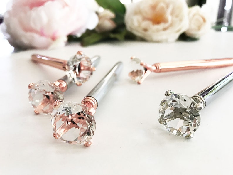 Bridal Shower Favor for Guests Rose Gold, Blush Pink White & Silver Diamond Pen Favors Inexpensive Gift Ideas for Women EB3303NP imagem 7