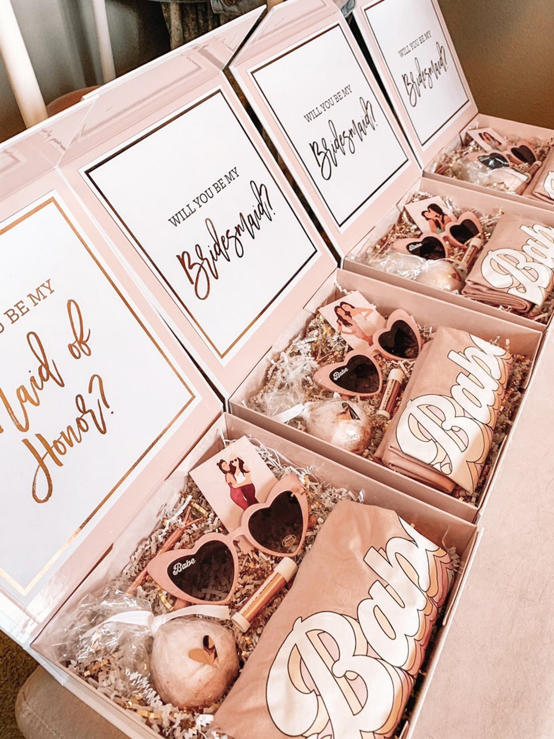 PINK Bridesmaid Box Gifts Personalized Pink Bridesmaid Box image 5