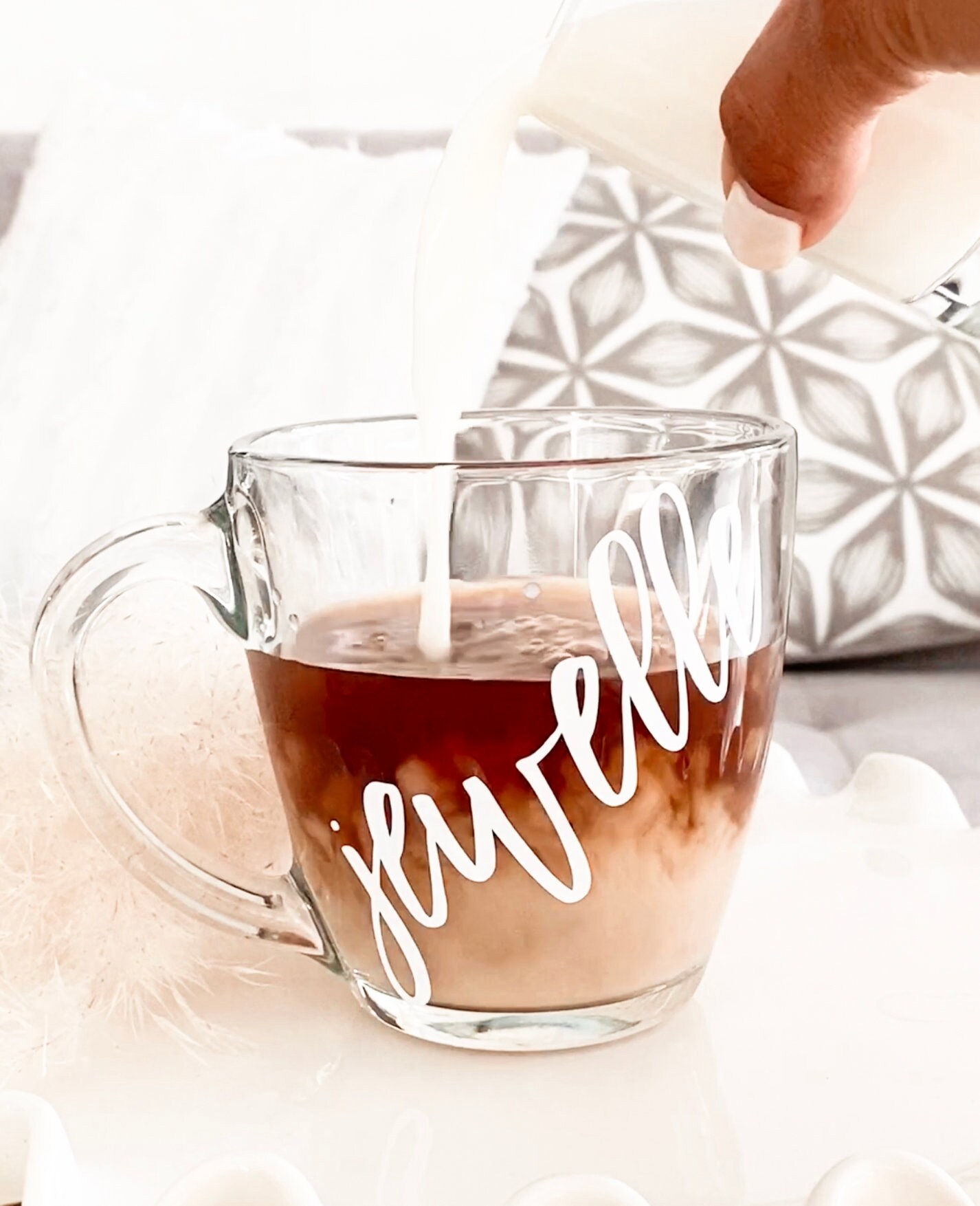 Glass Mug Personalized Glass Coffee Mugs Fall Mug Holiday Mugs Holiday  Gifts for Friends Personalized Gifts for Coworkers EB3289P 