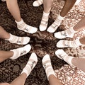 Personalized Fuzzy Socks for Bridesmaids - Bridal Party Sleepover Gift Idea - Slumber Party Matching Sock Set Striped, Comfy Socks (EB3499P)