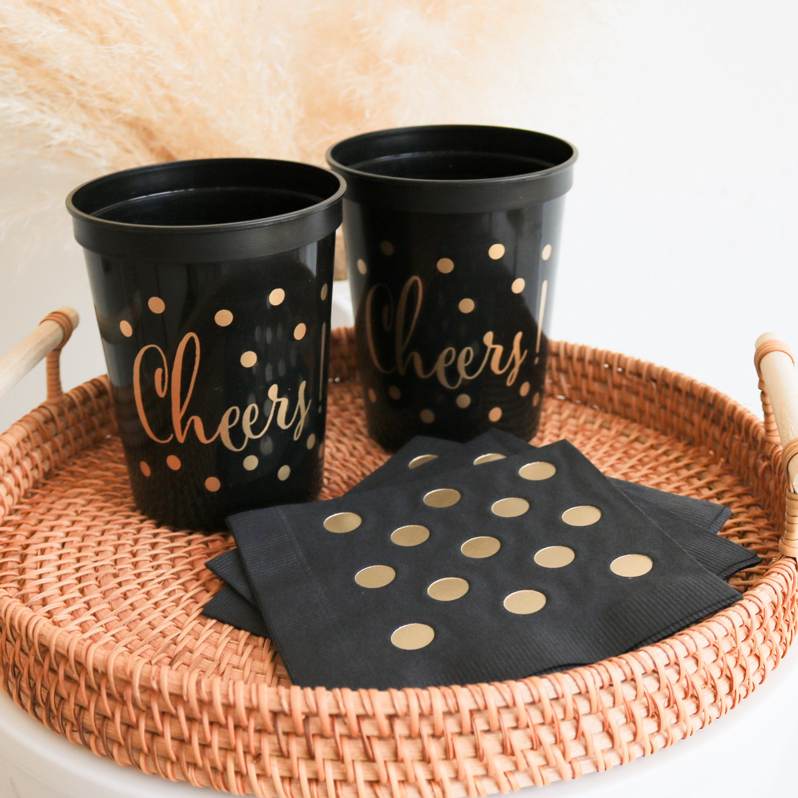 Gold Foil Napkins Polka Dot Napkins Gold Paper Napkins Etsy