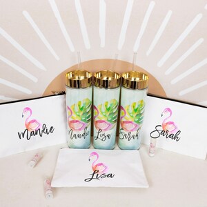 Tropical Tumbler Tropical Bridesmaid Gift Ideas Tropical Bachelorette Tumblers Beach Bridesmaid Gifts Tropical Water Bottle EB3113TPB image 4