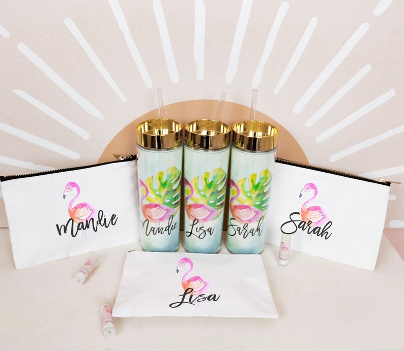 Tropical Tumbler Tropical Bridesmaid Gift Ideas Tropical Bachelorette Tumblers Beach Bridesmaid Gifts Tropical Water Bottle EB3113TPB image 4