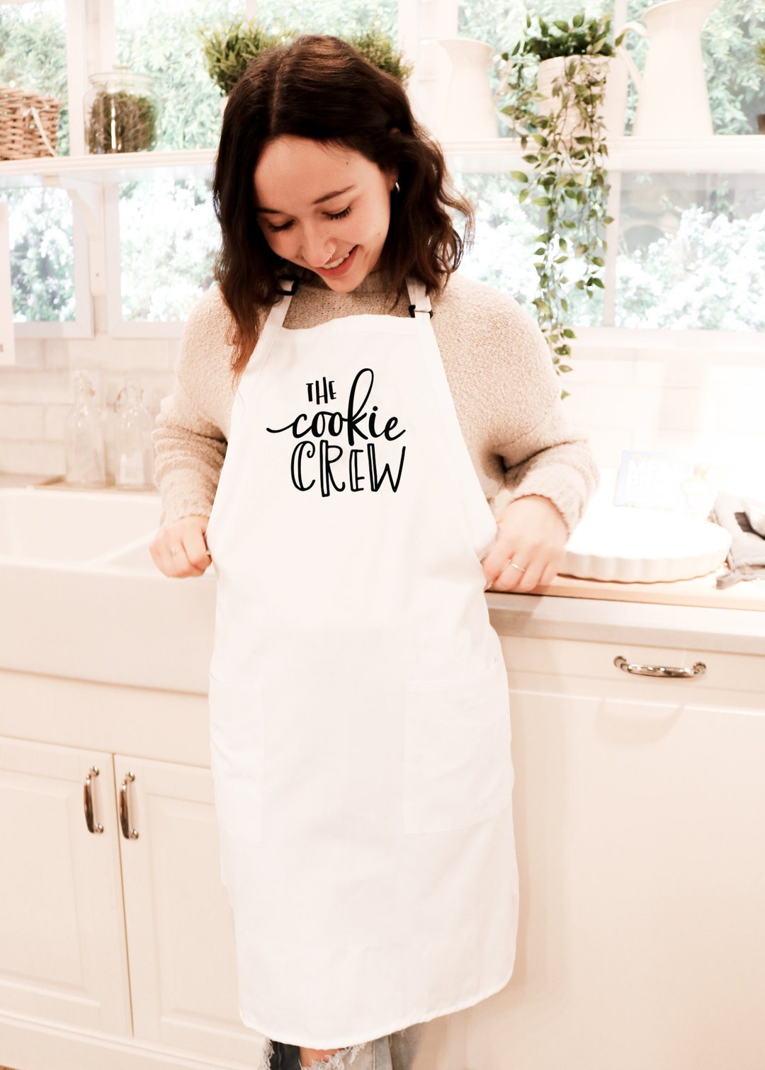 Personalized Baking Apron for Women Custom Cookie Crew Aprons Holiday