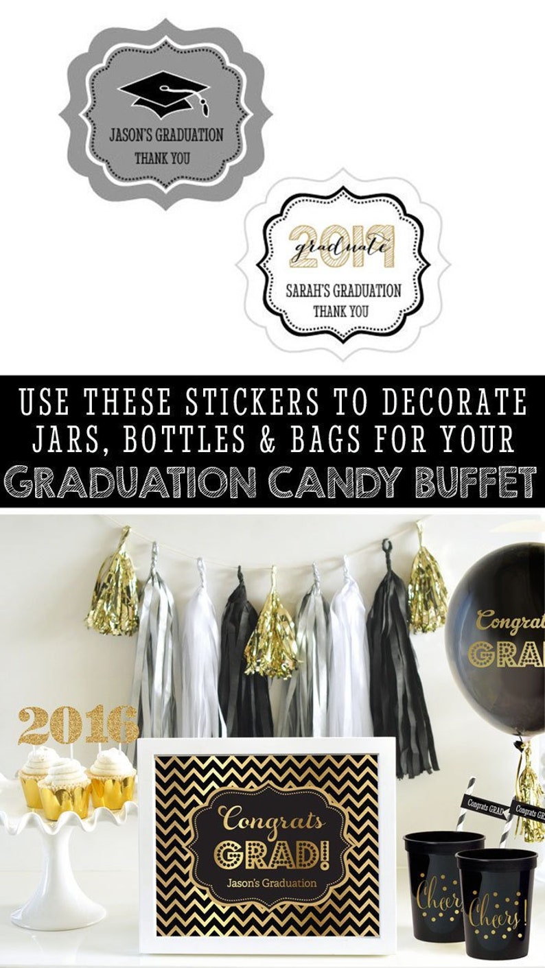 Graduation Label Graduation Stickers Graduation Etsy