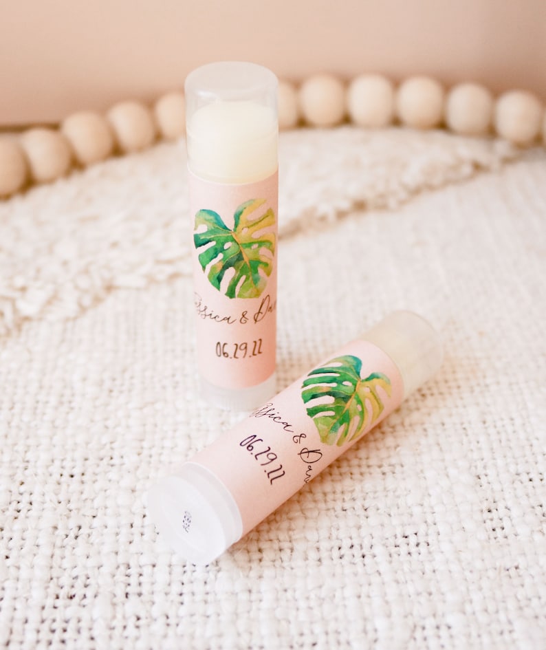 Custom Lip Balm Favors Nautical Wedding Favor Tropical Lip Balm Favors Love Is The Balm Favor Thank you Favor EB3031TPB Set Of 16 image 2