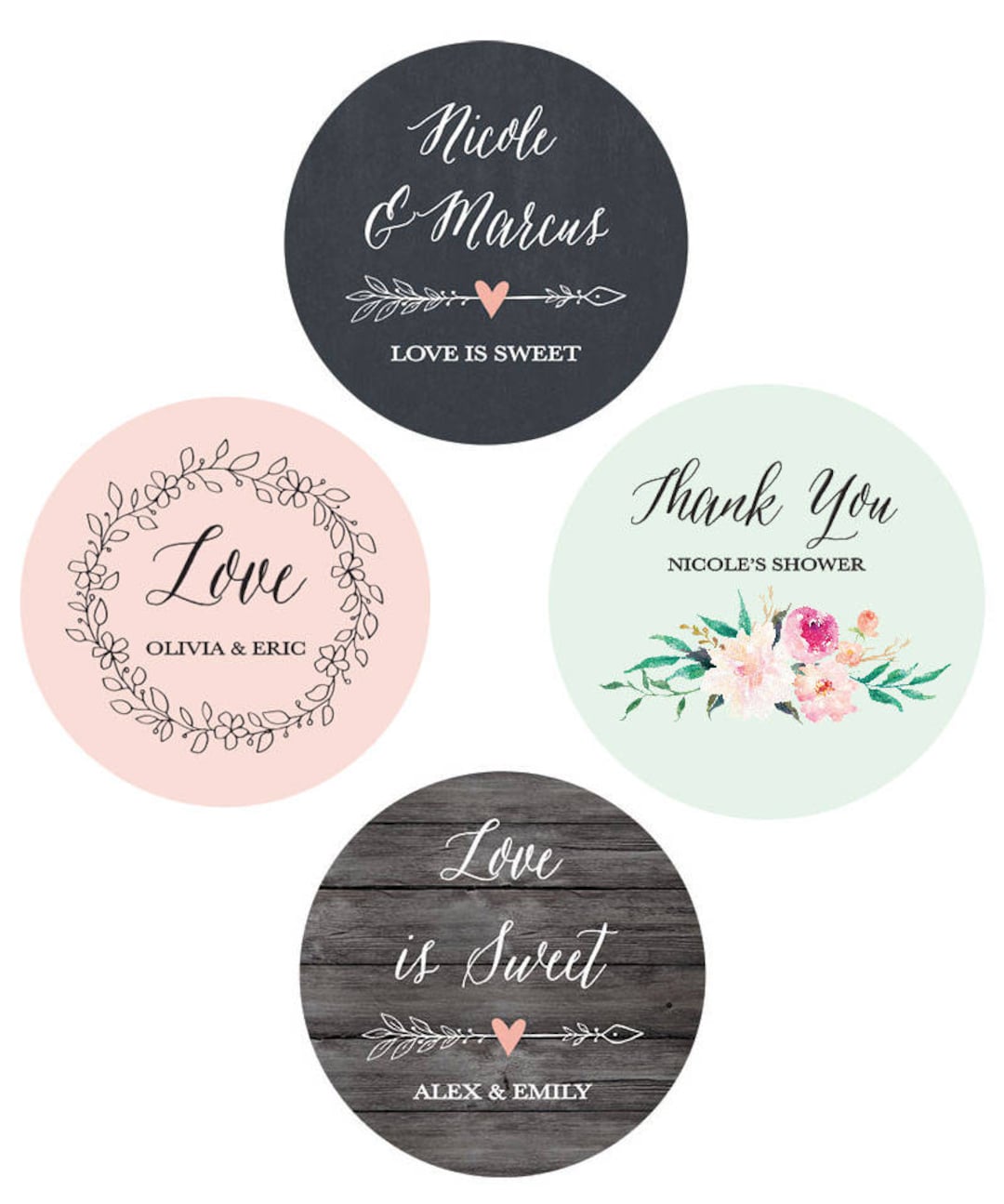 Wedding Favor Stickers Wedding Labels Personalized Stickers Wedding