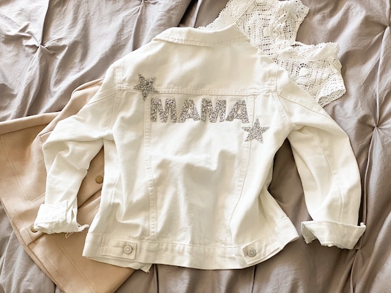 Mama Jacket Mama Jean Jacket Mama Denim Jacket Baby Shower Gift