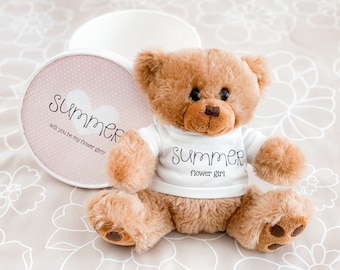 Flower Girl Gift - Flower Girl Proposal GIft - Flower Girl Bear - Flower Girl Thank You Gift (EB3272CT) Personalized Teddy Bear