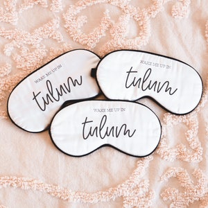 Custom Travel Sleep Masks - Bachelorette Party Gifts for Bridesmaids - Personalized Sleep Mask for Vacation (EB3311STA)
