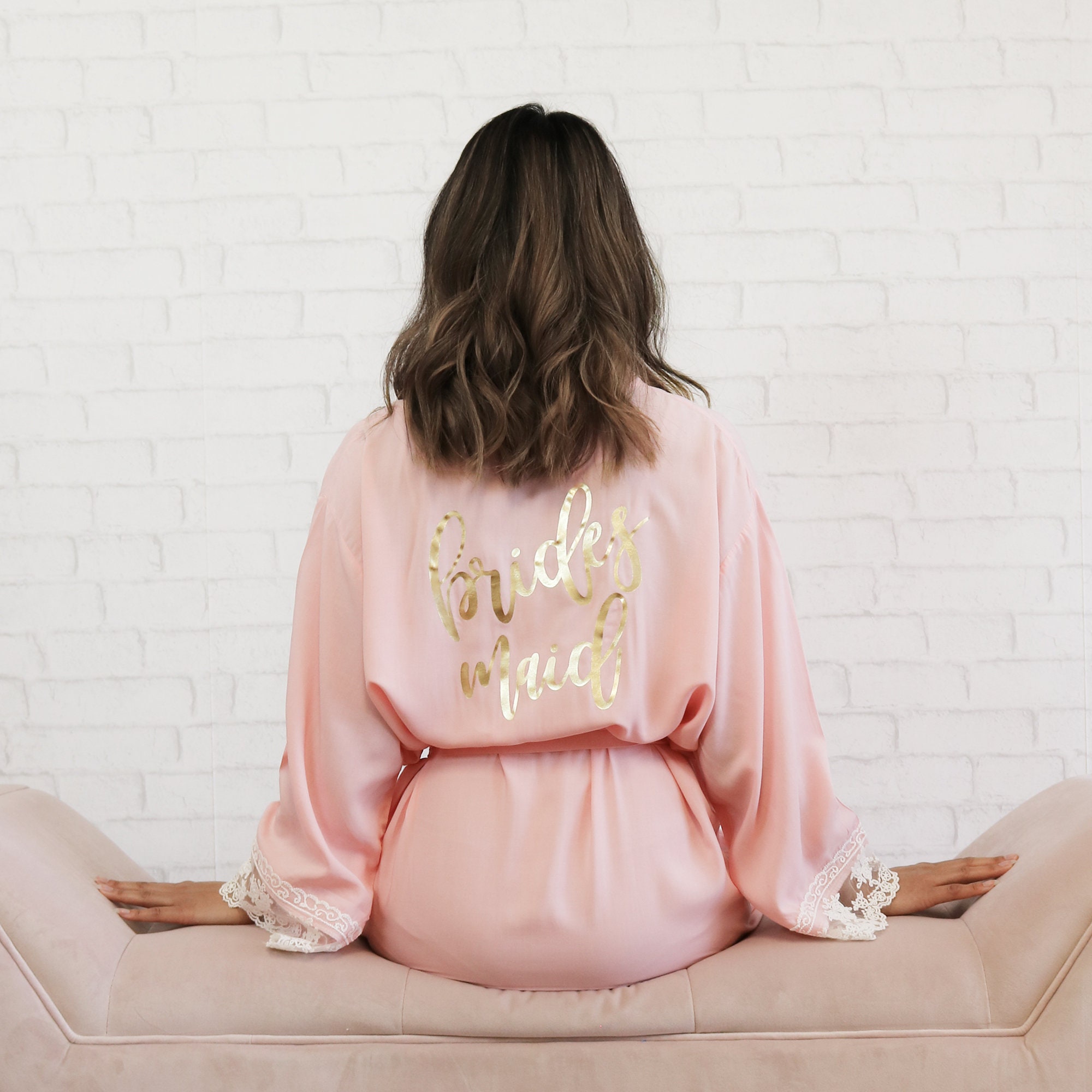 Bride Robe Lace Cotton Bride Gift Bride to Be Gift Wedding Day Etsy