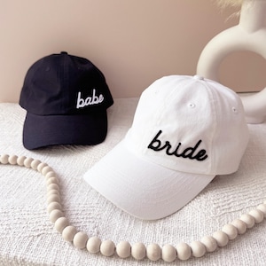 Bride & Babe Hat - Bride Baseball Hat - Bachelorette Baseball Caps - Bride to Be Cap - Bride Cap Bride Hat Babe Hat Babe Cap (EB3373EMB)