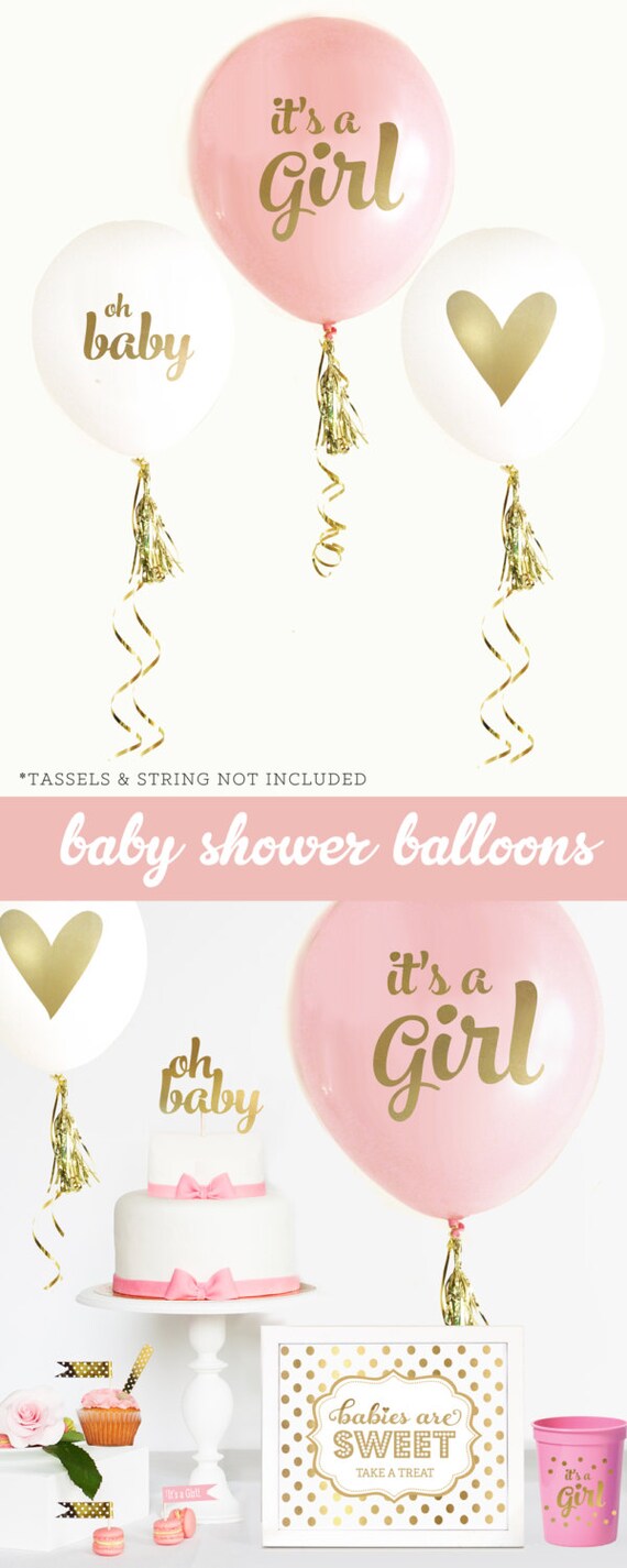 Girl Baby Shower Centerpiece Girl Baby Shower Decorations Gold Etsy