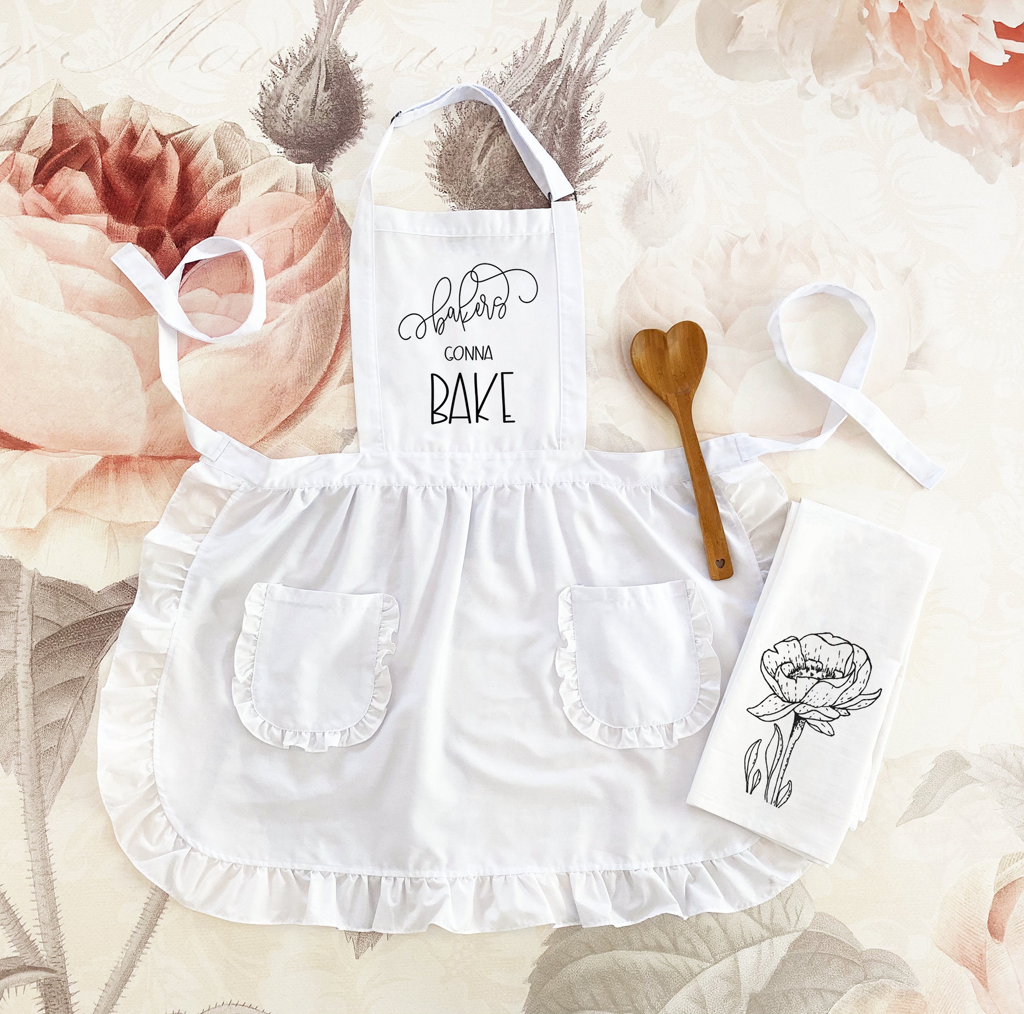 Baking Aprons For Womens Bakers Gonna Bake Aprons Ruffled With Etsy