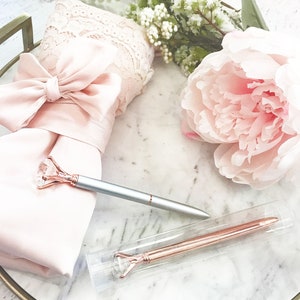 Rose Gold Desk Accessories Rose Gold Pen Diamond Pens Cute Pens Pretty Pens Rose Gold Office Gifts Boss Gifts Office Supplies EB3303NP image 5