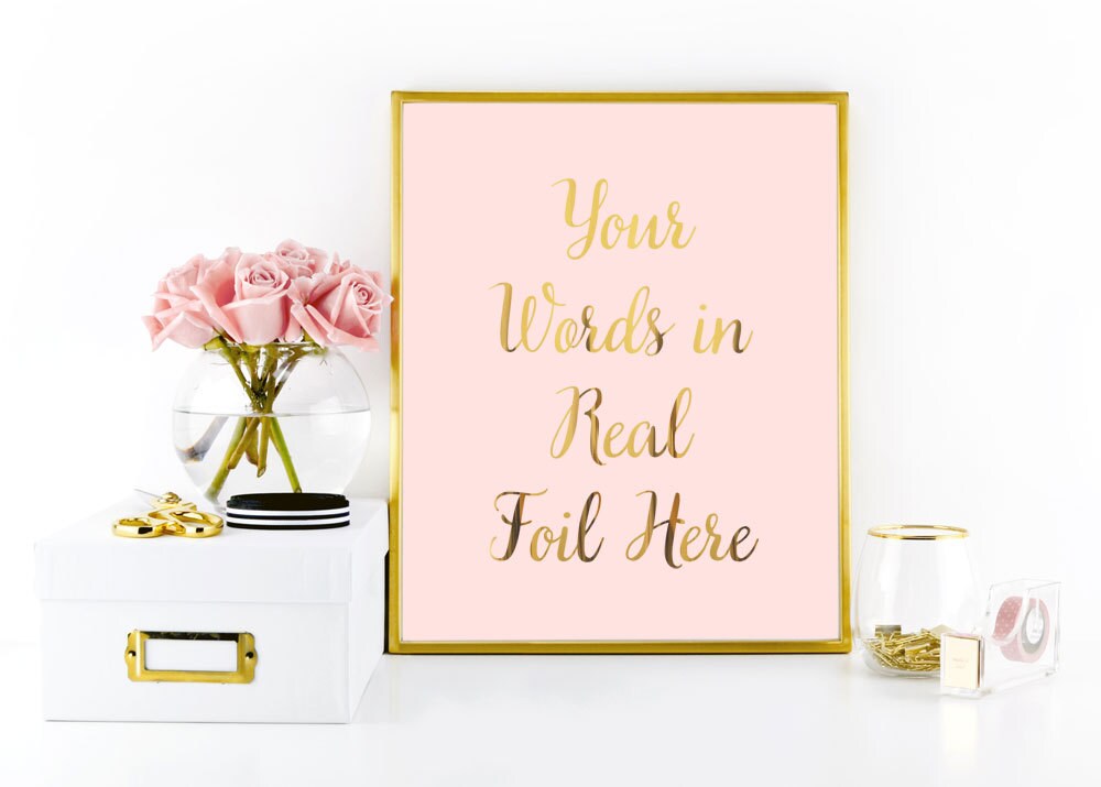 Foil Print Custom Gold Foil Print Custom Foil Print Typography Etsy