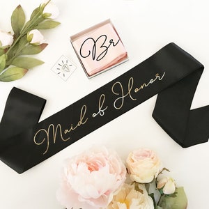 Bride Sash Rose Gold Silver you choose Custom Bride Sash Future Mrs Sash for Bride to Be Gift Bridal Shower Sash EB3172CT image 8