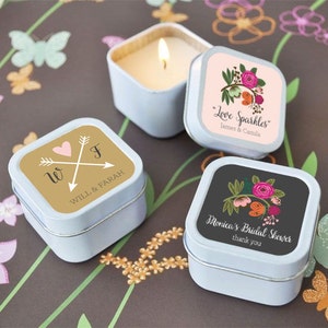 Tea Party Birthday Favors - Tea Party Bridal Shower Favors Tea Party Baby Shower Favors Personalized Candle Favors (EB2077MP) - 12| pcs