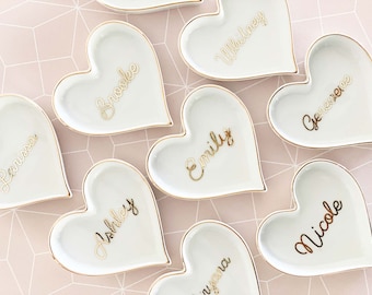 Personalized Ring Dish Bridesmaid Gift Personalized Heart Ring Dish Bridesmaid Ring Dish Jewelry Holder Gifts for Women Friends (EB3233SM)