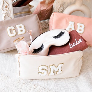 Personalized Nylon Pouch Gift Bags Custom Make Up Pouches Women Teen Birthday Gift Monogram Cosmetic Bag Bridesmaid Gift Idea EB3497P image 4