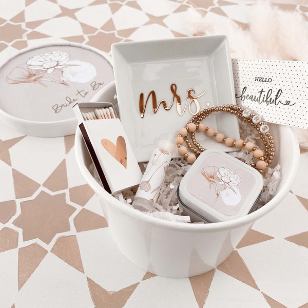 Bride to Be Gift Box Engagement Gift Box for Bride Future Mrs Gift Ideas Bridal Shower Gift For Bride (EB3250POPMRS) Complete Gift Set