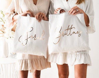 Bridesmaid Tote Bag Set ~YOU CHOOSE QTY~ Bridesmaid Tote Bags Maid of Honor Tote Personalized Tote For Her Custom Tote Gift Bag (EB3216BLS)