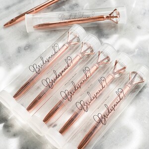 Bridal Shower Favor for Guests Rose Gold, Blush Pink White & Silver Diamond Pen Favors Inexpensive Gift Ideas for Women EB3303NP image 8