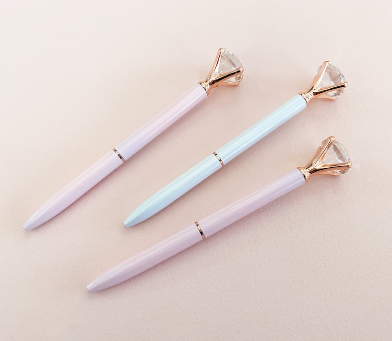 Rose Gold Desk Accessories Rose Gold Pen Diamond Pens Cute Pens Pretty Pens Rose Gold Office Gifts Boss Gifts Office Supplies EB3303NP image 4