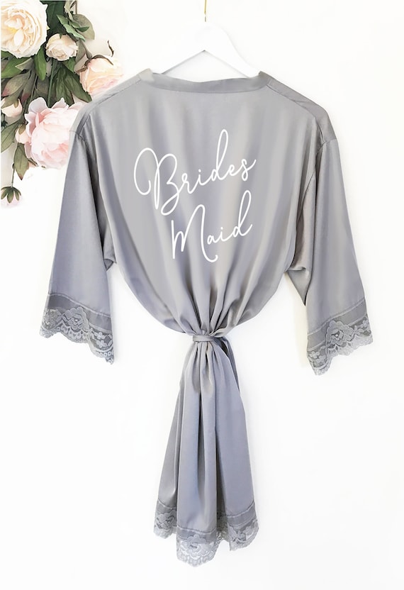 grey bridesmaid robe