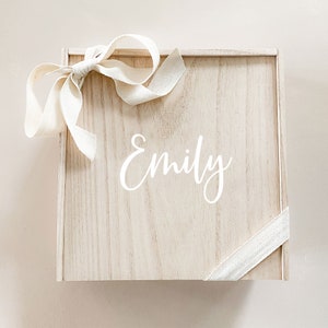 Bridesmaid Proposal Box Custom Wooden Gift Boxes for Bridesmaids Will you be my Bridesmaid Box with Name & Card Option EB3459P EMPTY image 3