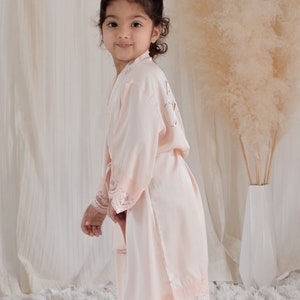 Flower Girl Robes Flower Girl Gift Ideas Satin Flower Girl Robe Satin Lace Flower Girl Robe Blush EB3299WD Flower Girl Lace Robes image 3