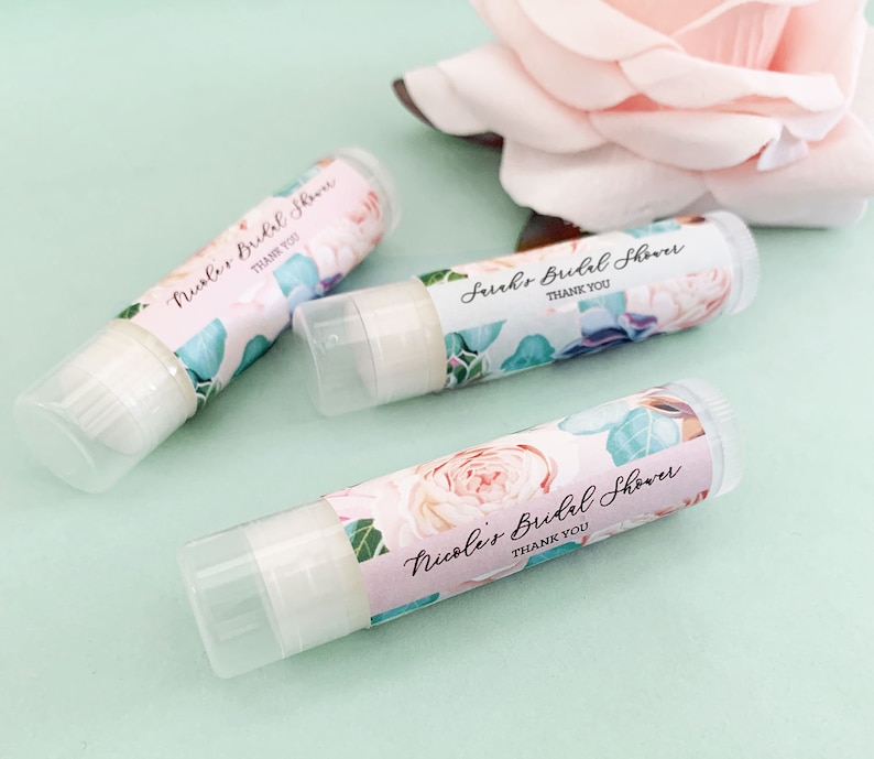 Personalized Wedding Favors Unique Personalized Bridal Shower Favors Floral Lip Balm Favors Wedding Chapstick EB3031SUC 16 pcs image 5