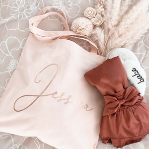 Personalized Bridesmaid Tote Bag with Name Bridesmaid Gift Bag Personalized Bridesmaid Bags Bridal Party Totes EB3216BLS image 8