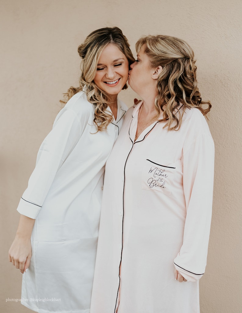 Mother of the Bride Pajamas Mother of the Bride Sleep Shirt Mother of the Bride Button Down Shirt Mother of the Groom Sleep Shirt EB3314WD image 4