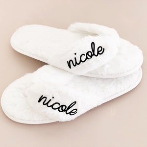 Cozy Slippers for Women Personalized Slippers with Names Bridesmaid Slippers Birthday Gifts for Friends Winter Gifts for Her EB3394P image 5