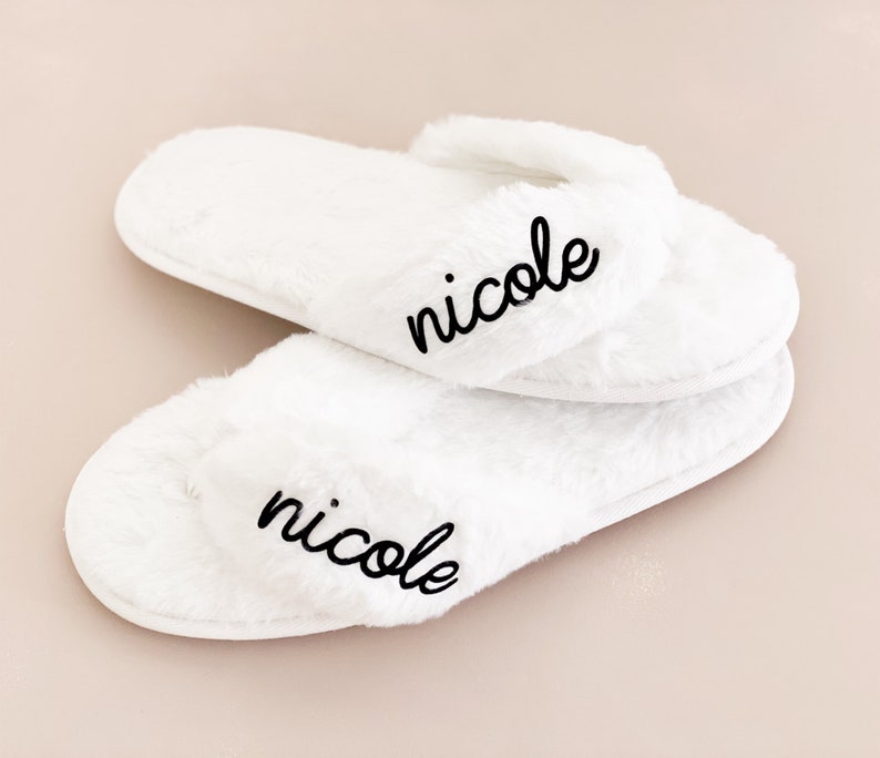 Cozy Slippers for Women Personalized Slippers with Names Bridesmaid Slippers Birthday Gifts for Friends Winter Gifts for Her EB3394P image 5