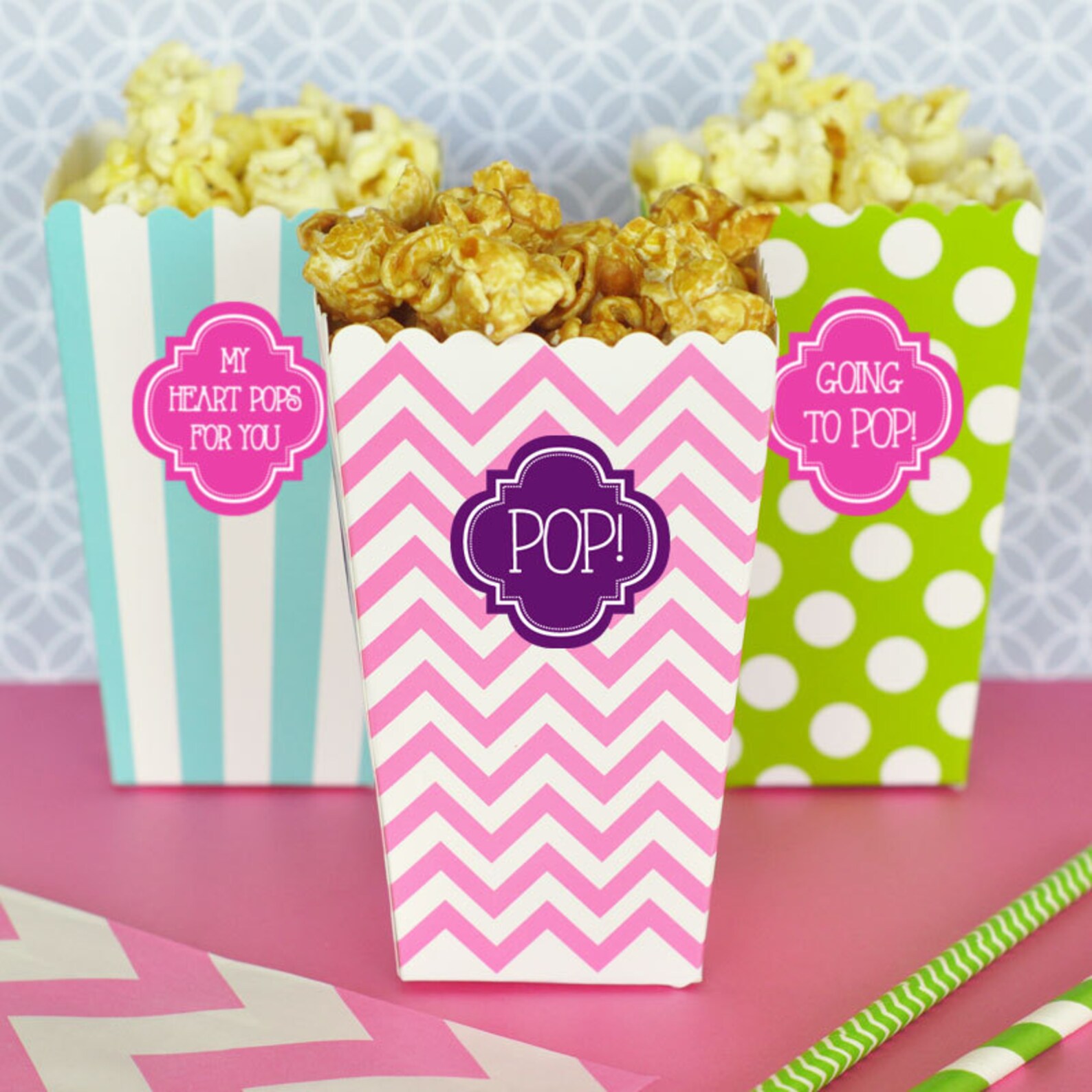 Colorful Popcorn Boxes