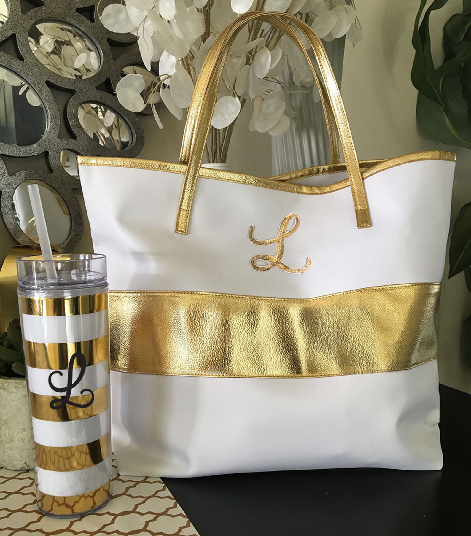 Monogram Tote Bags Initial Tote Bag Custom Tote Bags for Etsy