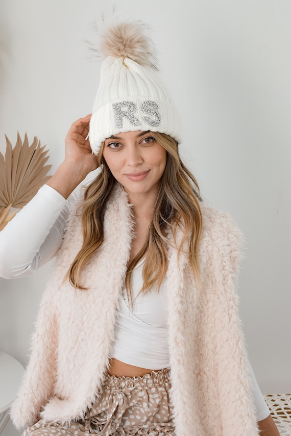 Beanie Hats for Women Monogram Hat Beanie Personalized Holiday Gifts for Friends Teen Gift Ideas Winter Christmas Gift for Her (EB3357SQM) Il_570xn