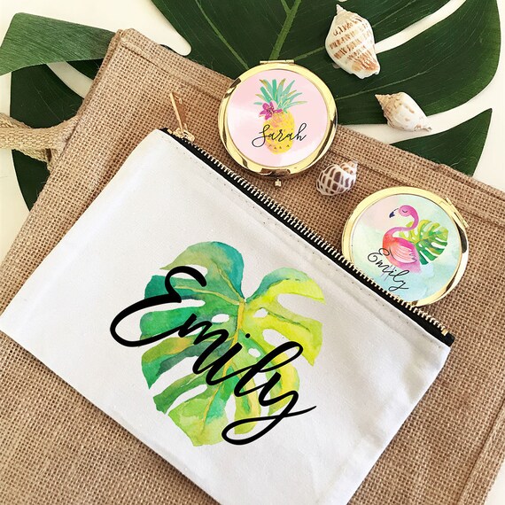 Palm Leaf Bag | Palm Leaf Makeup Bag | Palm Leaf Bachelorette | Palm Leaf Favor Bag | Palm Leaf Tote | Monstera Leaf Bag (EB3222TPB) Il_570xn