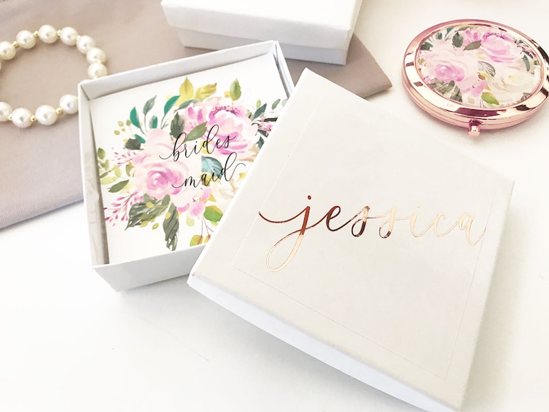 EB3130AD EMPTY BOXES set of 4 Personalized Jewelry Gift Boxes Bracelet Box Necklace Box Small Jewelry Box for Bridesmaid Bracelet Box